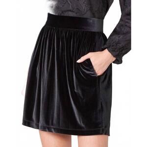 NEW SPARTINA 449 gianna stretch velvet skirt in black